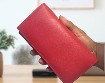 Soft Leather Wallet for Women, Handmade, Minimalist, Spacious with Multiple Slots and Compartments, Snap Button Lock, Gift for Her