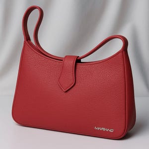 Sac à bandoulière en cuir pleine fleur pour femme, fermoir à bouton-pression, sac à fermeture éclair sur le dessus, poignées supérieures en cuir souple, minimaliste, cadeau pour elle
