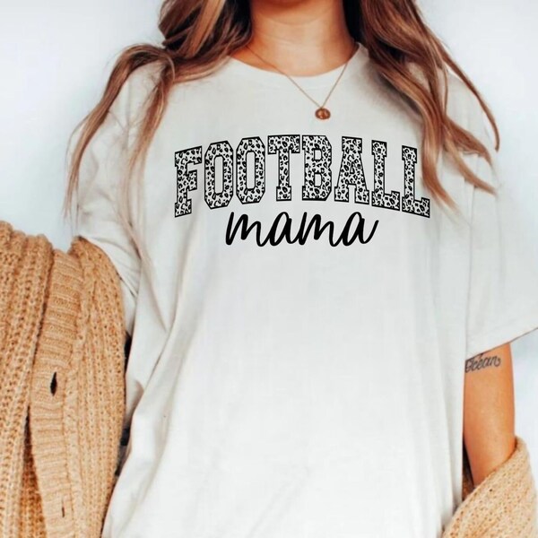 Football Mama Shirt, Leopard Print Football Fan Shirt, Football Game Day Shirt, Football Mom Shirt, Football Gift, Team Mom, Tail Gate Party