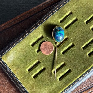 Antique Edwardian Azurite Malachite Stickpin | Hallmarked Wm. Dyer & Co | c.1905–1918 image 14
