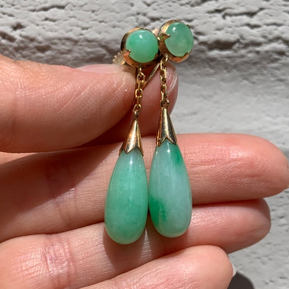 Buy Jade Snake Earrings & Brooch Victorian Glass Stones 14k Posts Serpent  Small Antique Gold Plate Pierced Ear Pin Cabochon Collectible Green Online  in India - Etsy