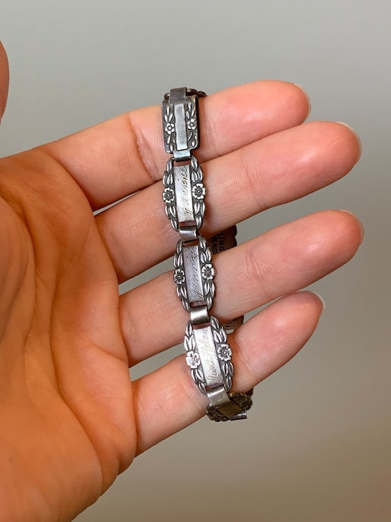 Vintage WWII Sterling Silver Forget Me Not Bracelet | Vintage Bracelet | Forget  Me Not Bracelet | Sweetheart Bracelet | Gift for Her - Etsy