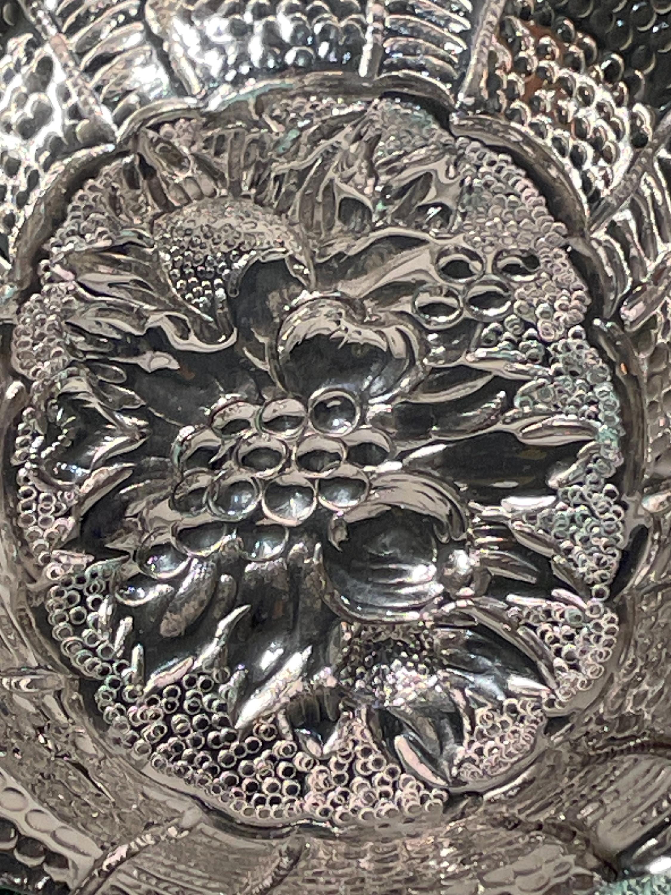 KA563 Hallmarked Spanish Silver BON BON DISH Wt 42 Gm Hi 15 KA563 Hallmarked Spanish Silver BON BON DISH Wt 42 Gm Hi 15