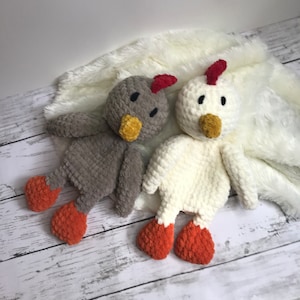 Chicken to cuddle, crocheted stuffed animal, handmade