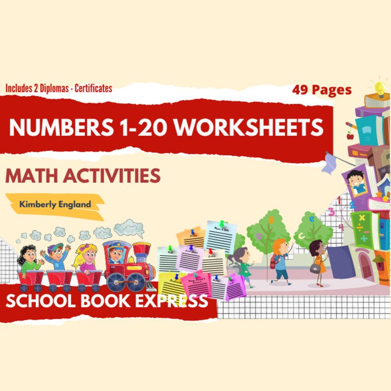 numbers 1 20 worksheets ages 2 5 pre k kindergarten etsy