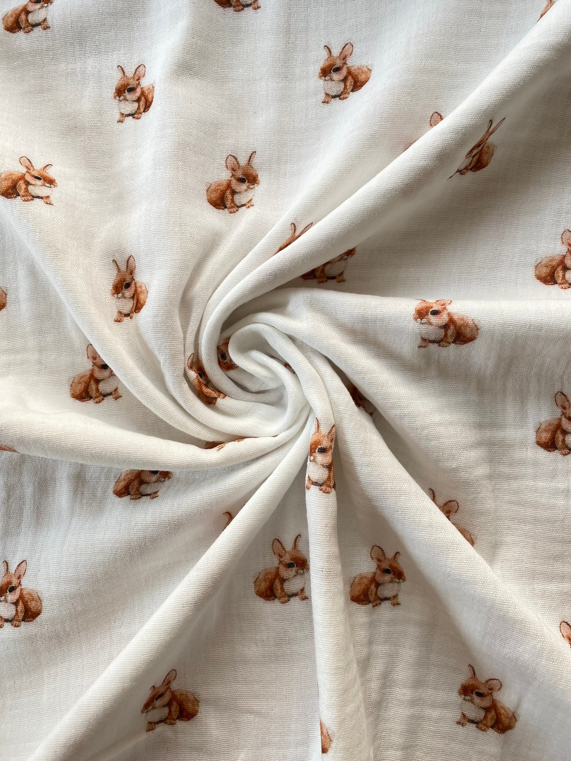Muslin Fabric,double Gauze Cotton Fabric,roses Fabric,fabric by the Yard,baby  Wrap Fabric,swaddle Fabric,embrace Fabric,organic,bunny, Bird 