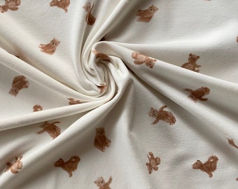 Jersey Family Fabrics Teddy Bears crème