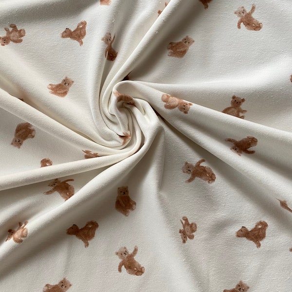 Jersey Family Fabrics Teddy Bären creme