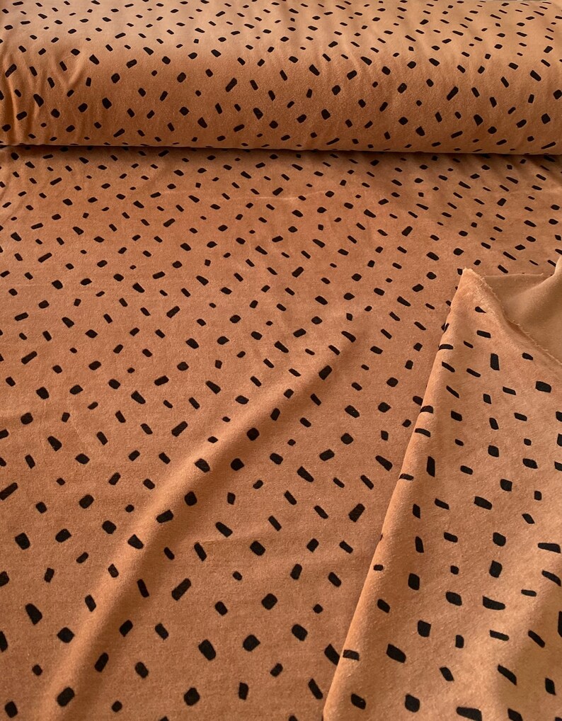 Jersey Fabric Nicki Dots Cinnamon Brown, Cotton Cuddly Fabric Etsy