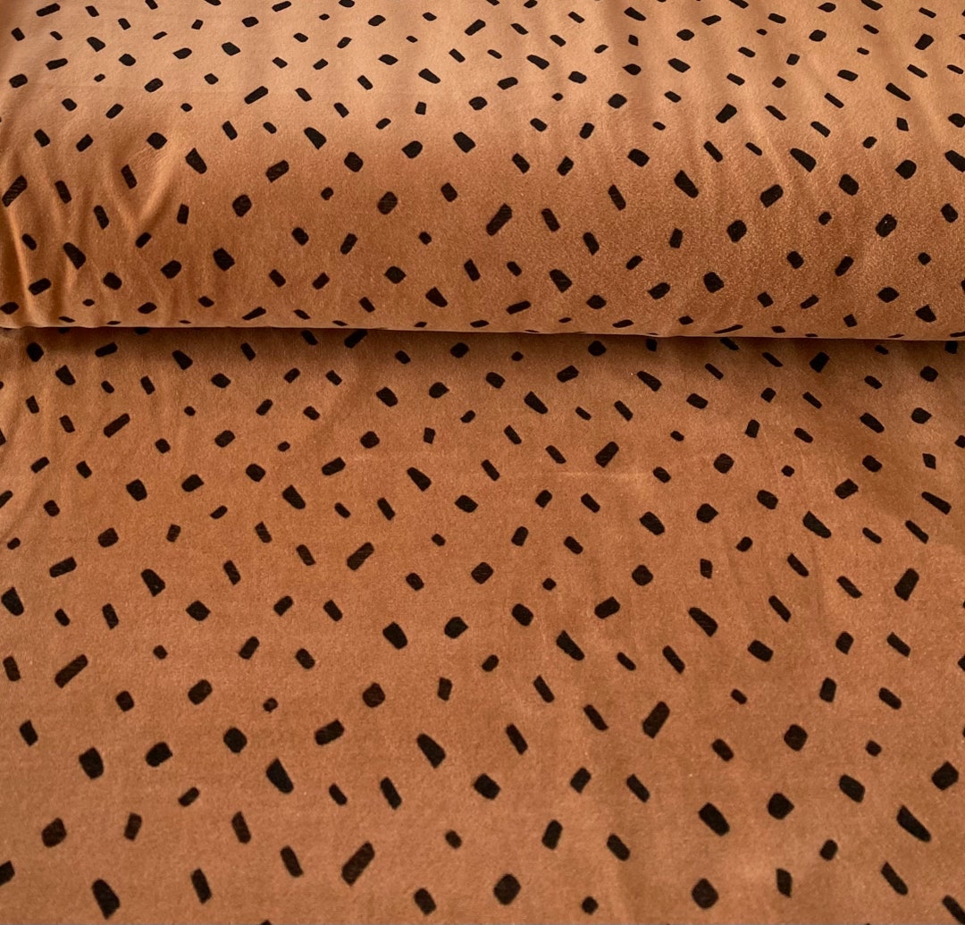 Jersey Fabric Nicki Dots Cinnamon Brown, Cotton Cuddly Fabric Etsy