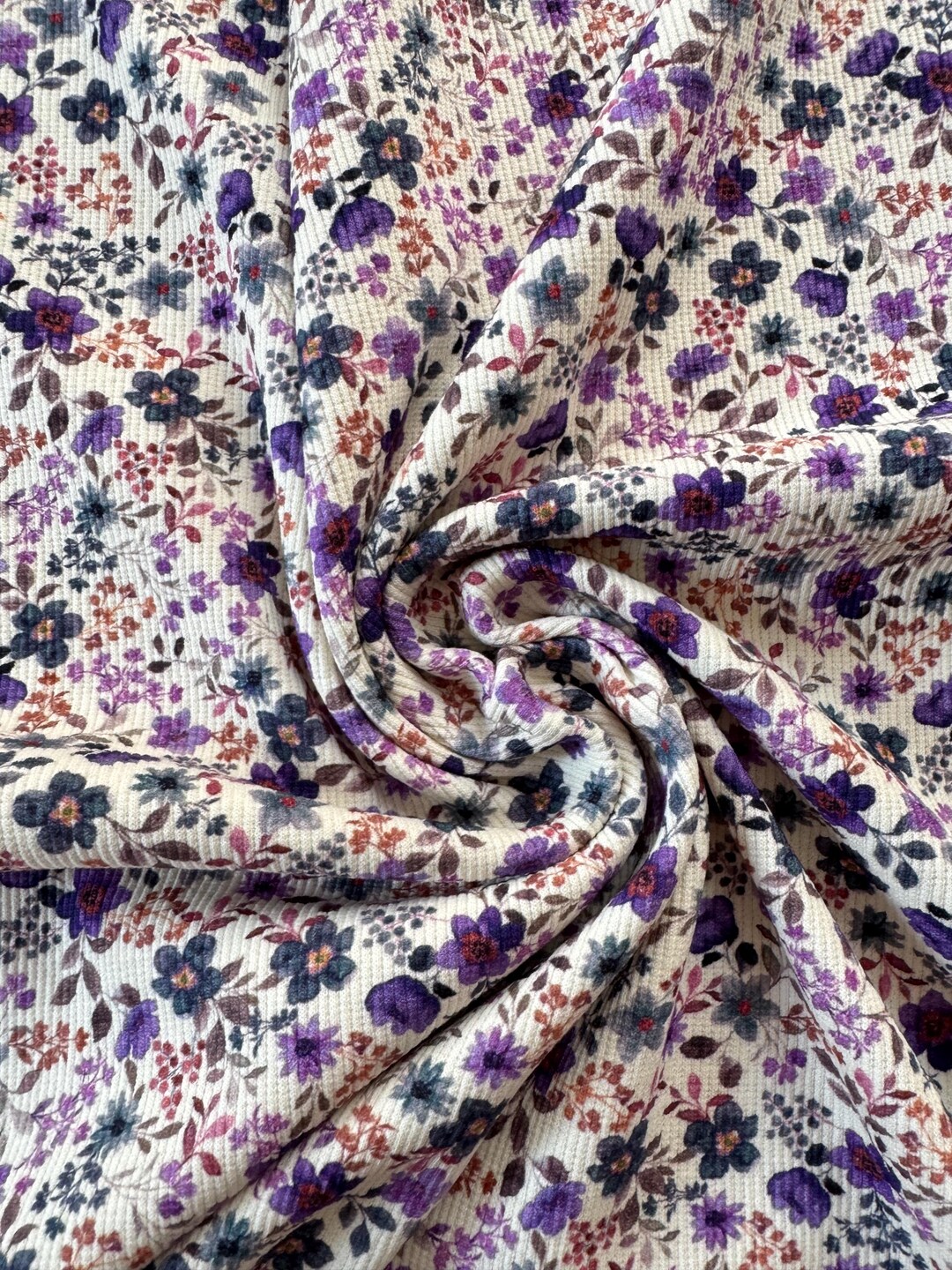 Violet Riband Rib Jersey Mini Floral Violet - Etsy