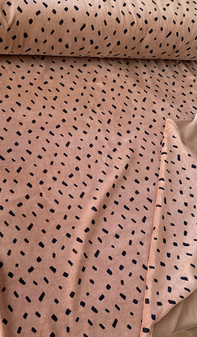 Jersey Fabric Nicki Dots Cinnamon Brown, Cotton Cuddly Fabric Etsy