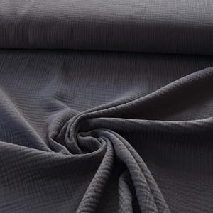 Muslin plain grey dark grey gauze, cotton muslin, from 0.5 m