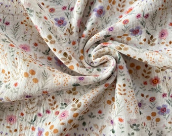 Musselin Blumenwiese pastell