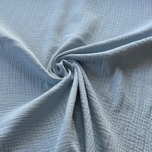 Muslin plain light blue gauze, cotton muslin, from 0.5 m