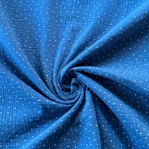 Muslin blue dots, dots, double gauze, muslin, cotton, children&#39;s fabric