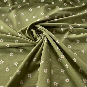 French Terry green flowers summer sweat, cotton sweat winter jersey children&#39;s fabric