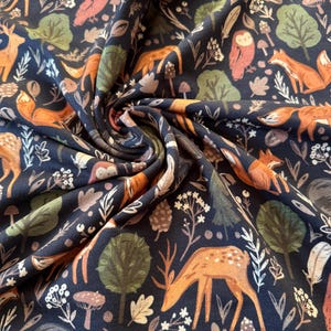 Cuddly Sweat Forest Animals Autumn Sweat Fabric Children's Fabric Winter Sweat Cotton Fabric