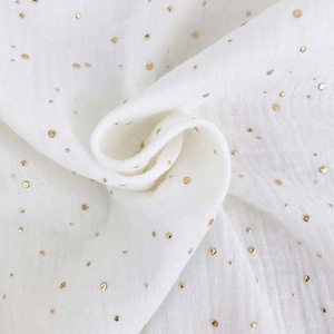 Muslin gold dots cream light blue berry petrol double gauze cotton fabric children&#39;s fabric comforter