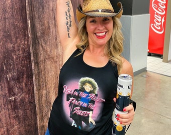 Reba Women's Tank Top, Racerback, Reba in the streets Fancy on the Streets, 1980's Reba, Retro Tank Top, Rodeo, Country