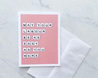 Funny Baby Card, baby gift, baby shower, birth card, new baby, newborn, mother, rude, humour, adult, sarcasm, scrabble, motherhood, for baby