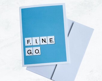 Lustige Go Away Karte | Abschiedskarte | Karte zum Abschied | Fein. Geh. | Rude Grußkarte | humorvolle Karte | Mitarbeiter | Freund | Familie