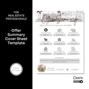 Resumen de oferta inmobiliaria, portada de oferta inmobiliaria, plantillas de marketing inmobiliario, oferta inmobiliaria, resumen de oferta, plantilla Canva