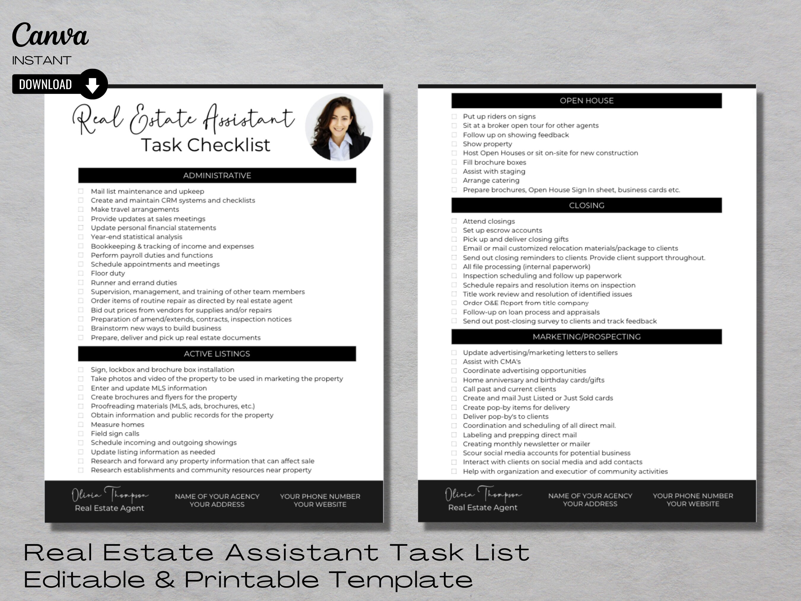 Real Estate Agent Assistant Checklist Transaction Coordinator Etsy