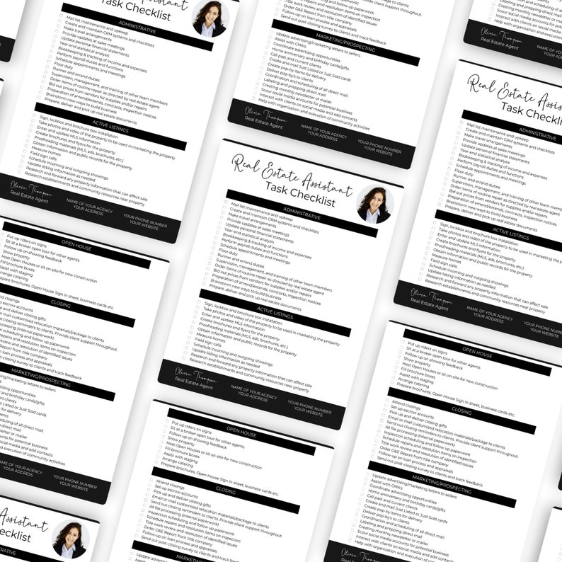 Real Estate Agent Assistant Checklist, Transaction Coordinator Duty