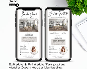 Real Estate Open House Thank You Card: Mobile Marketing Template (Digital)