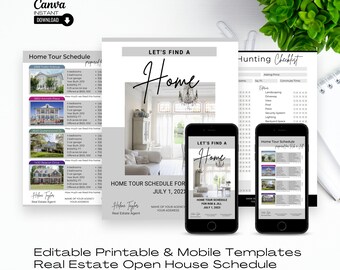 House Hunting Checklist Bundle: Real Estate Buyer Guide (Canva Template, Digital Download)