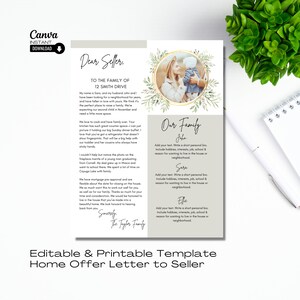 Carta de oferta de vivienda, carta de oferta de comprador, carta al vendedor de vivienda, bienes raíces editables, carta de oferta de casa imprimible, plantilla de bienes raíces