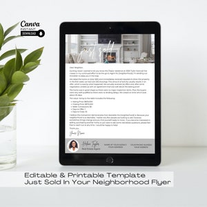 Lettre sur l&#39;agriculture immobilière : modèle Canva de flyer Just Sell (téléchargement numérique)