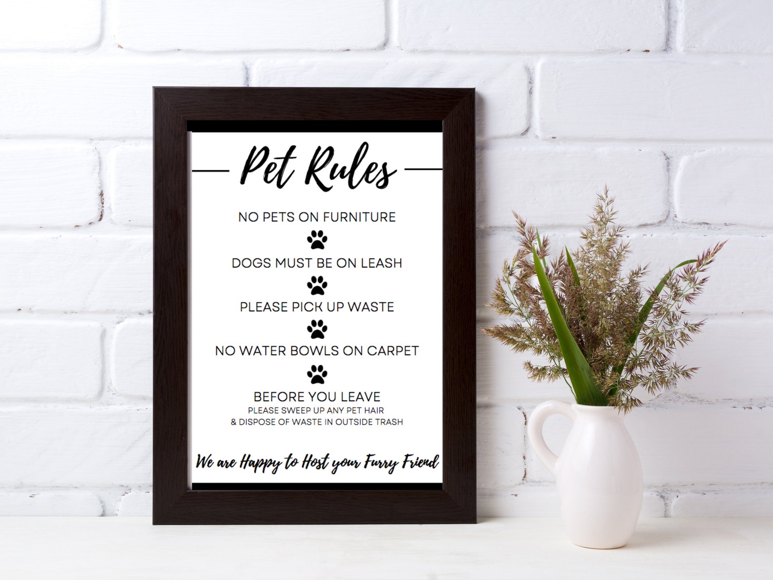 Airbnb Canva Template Editable Airbnb Pet Rules Sign Airbnb Etsy