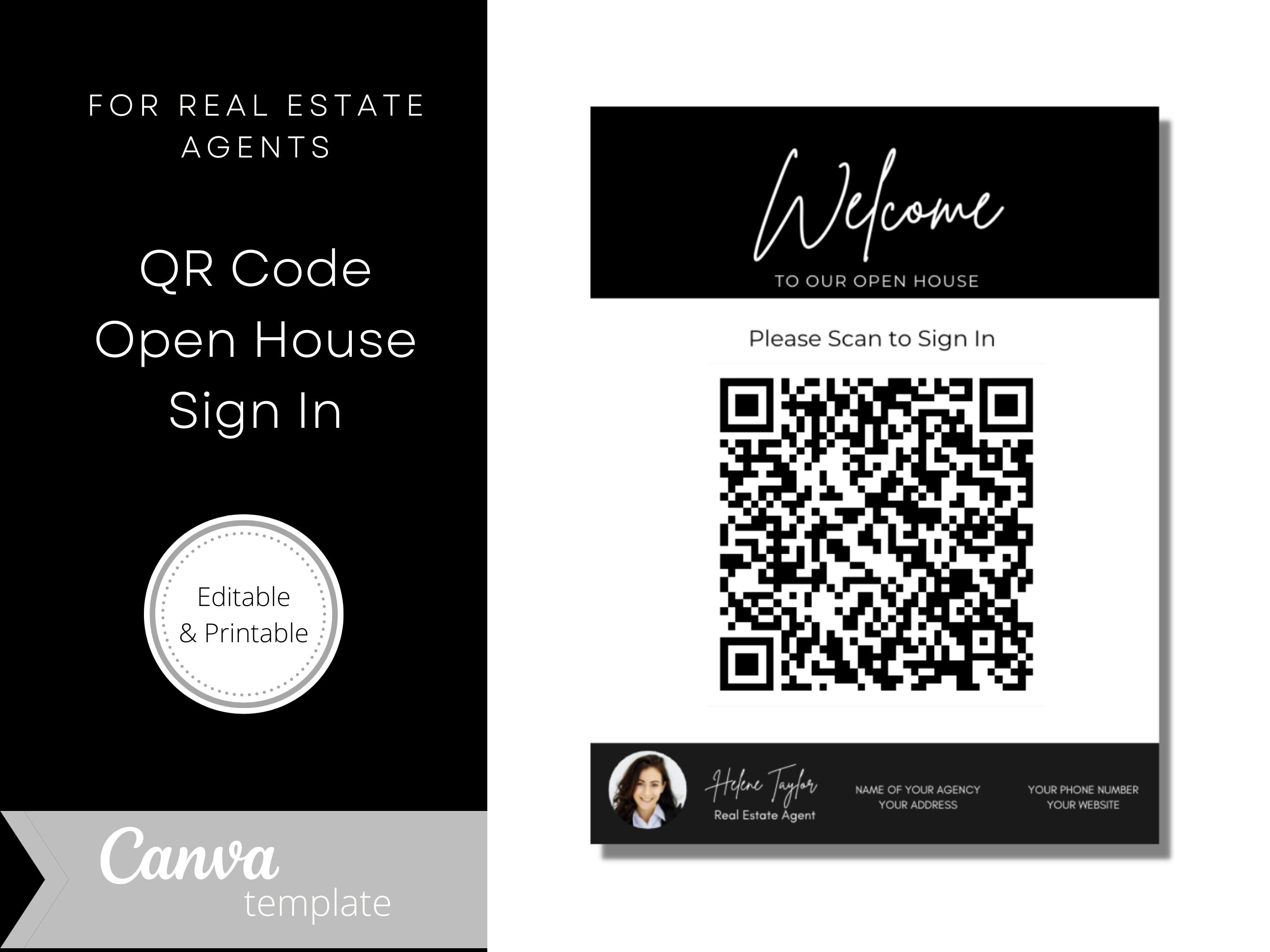 Open House Sign in Sheet With QR Code Realtor Open House Etsy