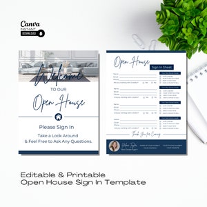 Realtor Open House Sign-In Sheet: Modern Canva Template (Instant Download)