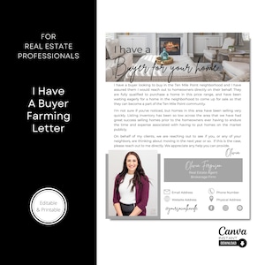 Realtor Prospecting Letter Template: Real Estate Farming (Digital Download)