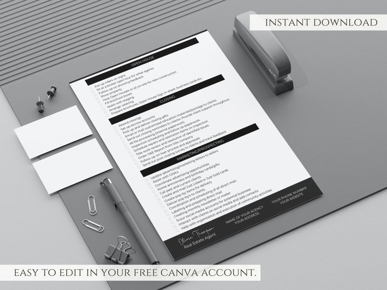 Real Estate Agent Assistant Checklist Transaction Coordinator Etsy