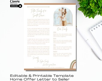 Home Offer Letter Template: Editable Real Estate Letter (Digital Download)