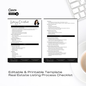 Real Estate Agent Listing Checklist, Realtor Listing Checklist, Editable Task Checklist, Real Estate To Do List, Real Estate Marketing