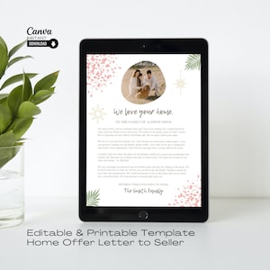 Carta de oferta de vivienda, carta de oferta de comprador, carta al vendedor de vivienda, bienes raíces editables, carta de oferta de casa imprimible, plantilla de bienes raíces, Boho