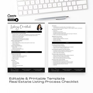 Real Estate Agent Listing Checklist, Realtor Listing Checklist, Editable Task Checklist, Real Estate To Do List, Real Estate Marketing