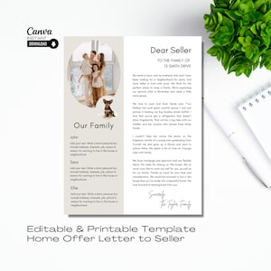 Carta de oferta de vivienda, carta de oferta de comprador, carta al vendedor de vivienda, bienes raíces editables, carta de oferta de casa imprimible, plantilla de bienes raíces