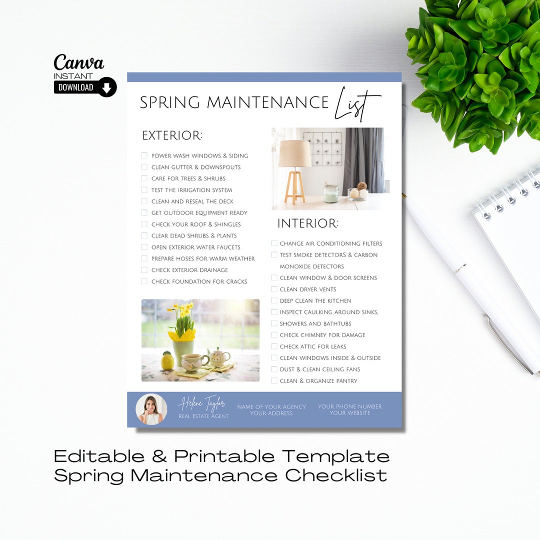 Real Estate Home Maintenance Checklist, Spring Home Maintenance ...