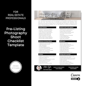 Real Estate Photography Prep Checklist: Editable Seller Guide (Canva PDF)