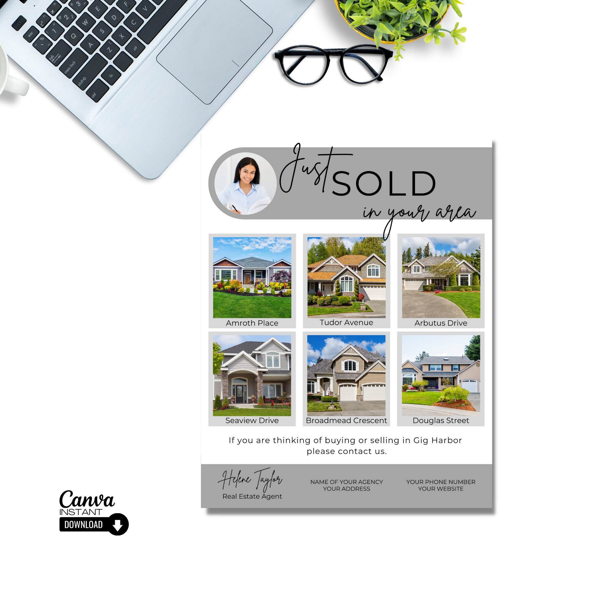 Real Estate Just Sold Letter, Real Estate Farming Letter, Real Estate