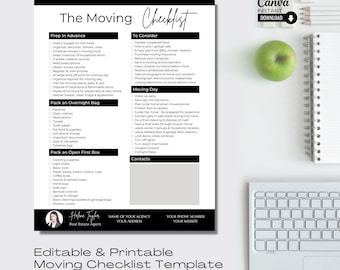 Realtor Moving Checklist: Printable To-Do List (Canva PDF)
