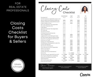 Real Estate Closing Cost Checklist: Editable Home Buying Guide