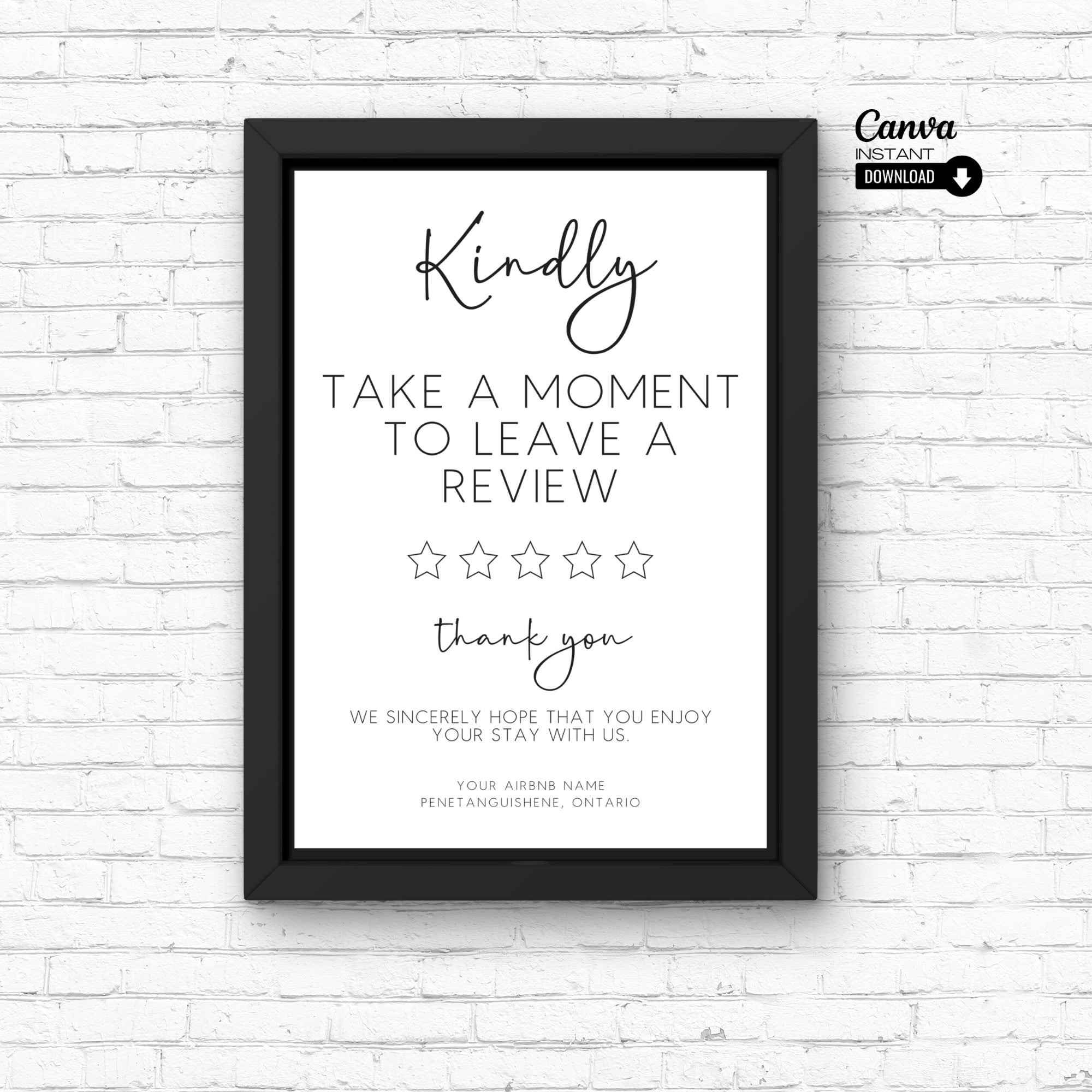 Airbnb Review Request Sign: Printable Vacation Rental Template - Etsy