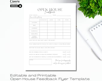 Editable Open House Feedback Form: Real Estate Realtor Template (Printable PDF)